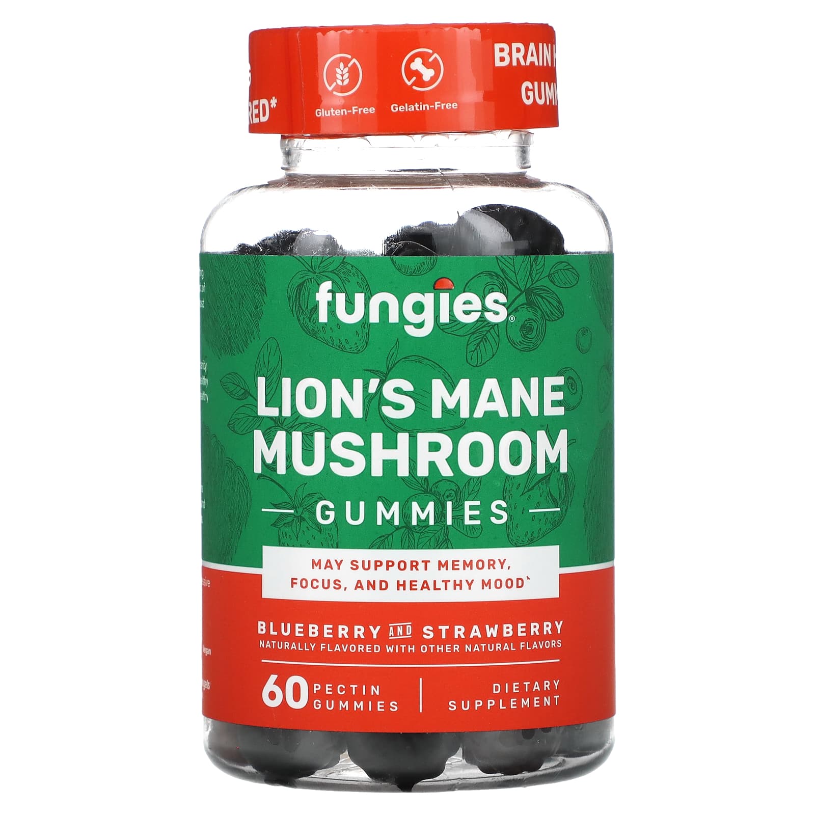 

Deer Antler Mushroom Gummies, Blueberries and Strawberries, Pectin Gummies 60 pcs