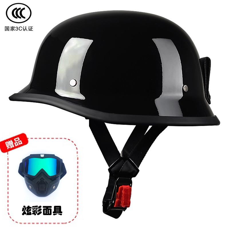 German Crafted Vintage Steel Cruiser Helmets | Half Face Unisex Motorcycle Helmets | DOT Certified for Reliable Protection