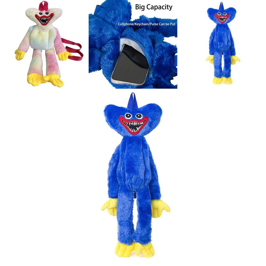 Mochila de Peluche Poppy Playtime Suave y Adorable Huggy Wuggy Bolso Escolar Para Niños
