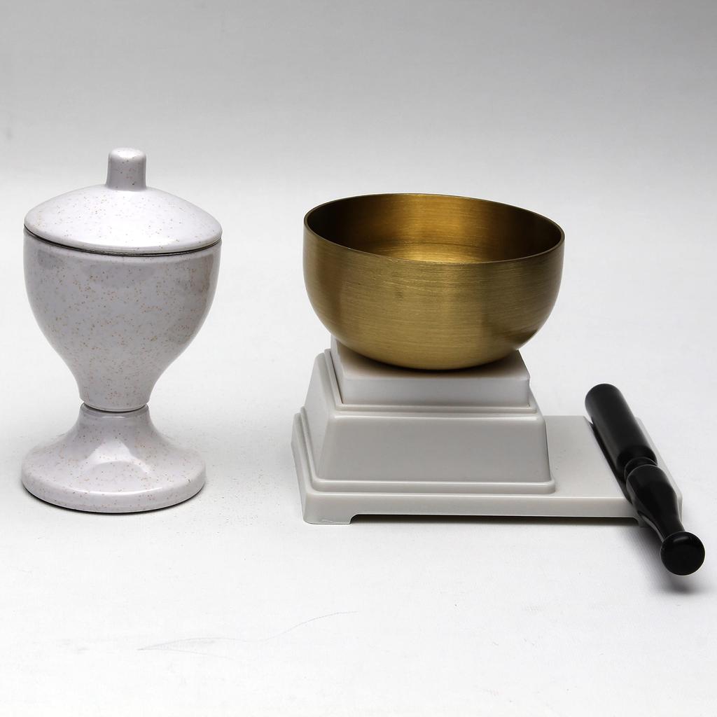 For Mini Buddhist Altars Soka Sounds That Resonate Water Buddhist White Only, Gakkai, High-pitched Comfortably, Rust-free Phosphorus, Container,