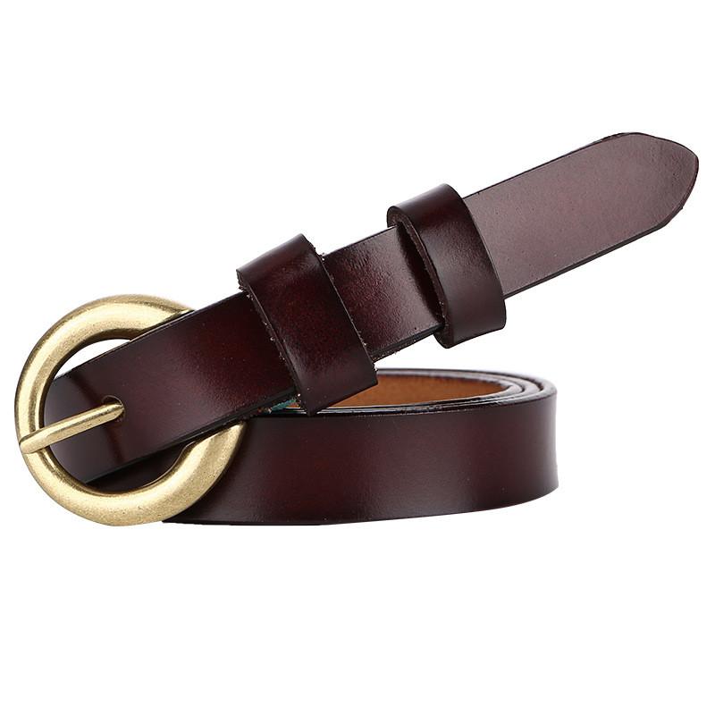 Genuine Womens Leather Belt With Alloy Buckle And Retro Look For Stylish Outfits