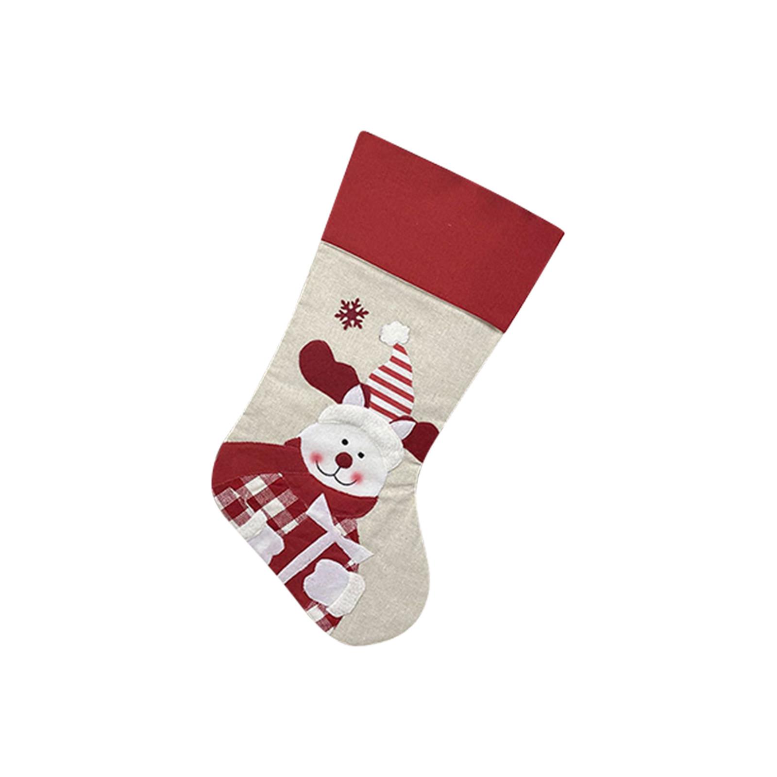 

Рождественские украшения Бархатные льняные рождественские носки с 3D мультфильмами Рождественские носки Подарочный пакет One Size