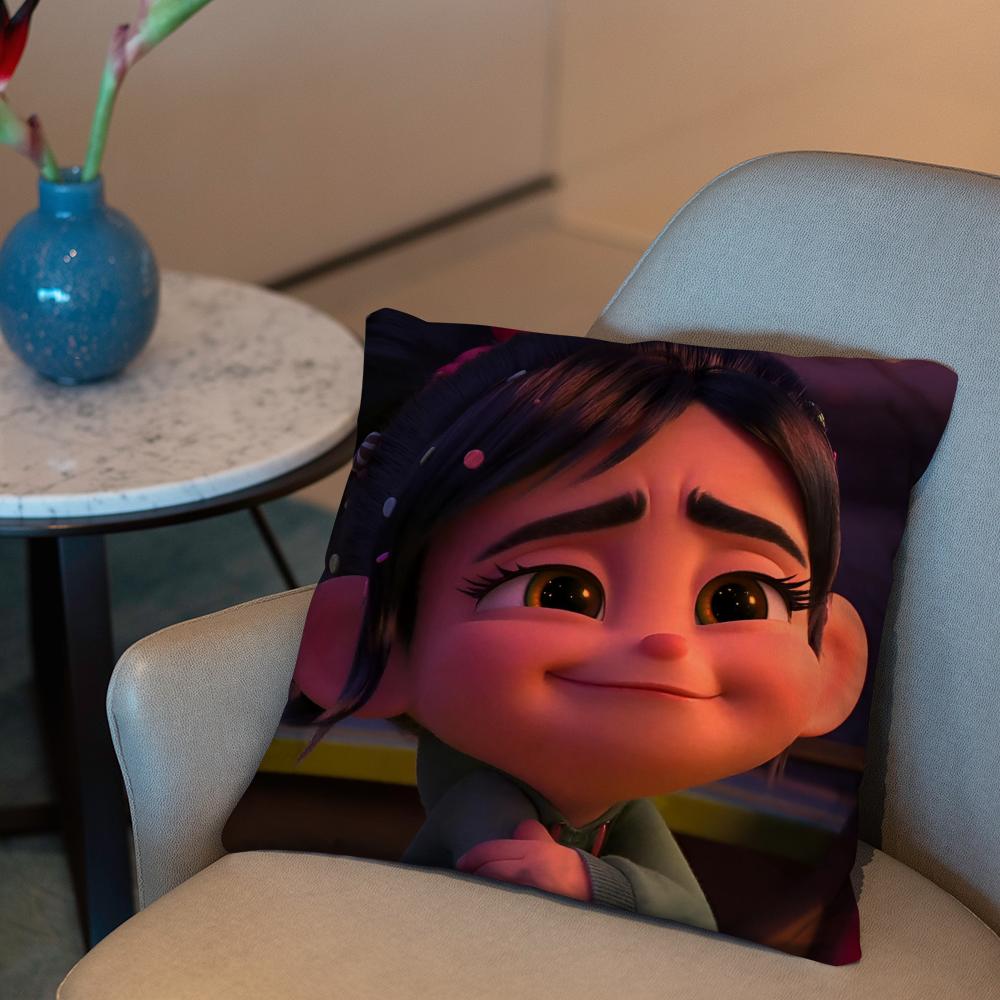 Wreck-It Ralph Cushion Cover 2-in-1 Reversible Plush Pillow Cover | Car/Sofa/Bed | Perfect Gift 12x12Inch