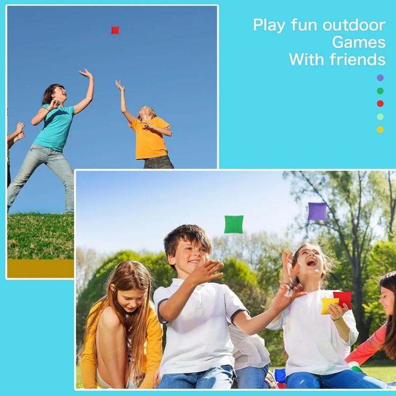 10Pcs Kids Sandbag Throwing Toys Classic Outdoor Sports Toys Colorful Handmade Sandbags Sensory Training Stress Relief Toys