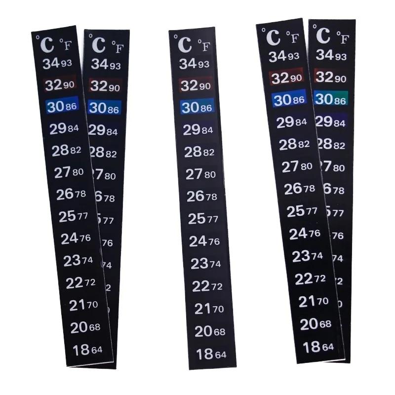 2pcs Stick-on Digital  Aquarium  Fish Tank Fridge Thermometer Sticker Temperature Temp Measurement Stickers