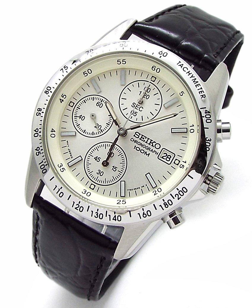 

SEIKO Chronograph Watch Genuine Leather Belt Set Domestic Seiko Officially Distributed Product White SND363P1 [Parallel Import]