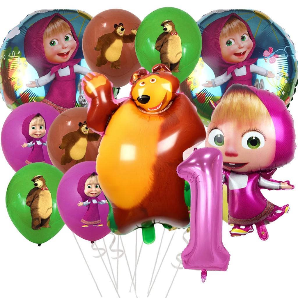 Mädchen und Bär Geburtstagsdekorationen Einweggeschirr Tischdecke Becher Teller Serviette Ballons Babyparty Kinder Partygeschenke