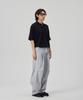 AT THE MOMENT Single-Pleat Semi-Balloon Parachute Pants_Gray