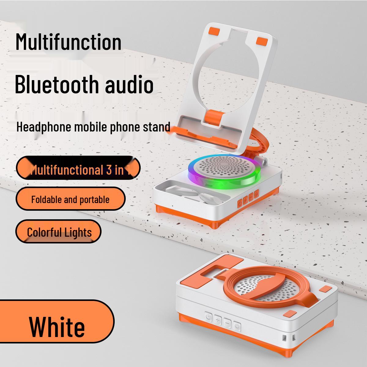 

Набор «Три в одном» многофункциональный: Bluetooth-динамик, Наушники, Подставка для мобильного телефона с атмосферной подсветкой и качеством звука HD TF27BOX 3-piece set белый