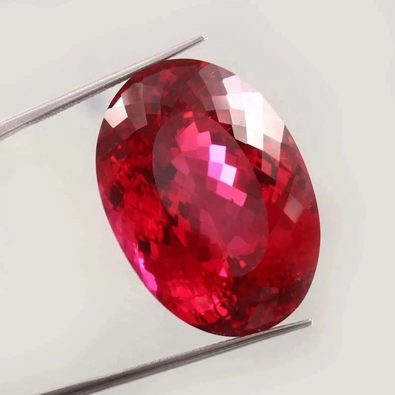Natural 17 Ct Red Ruby Oval Cut Loose Faceted Certified Gemstone