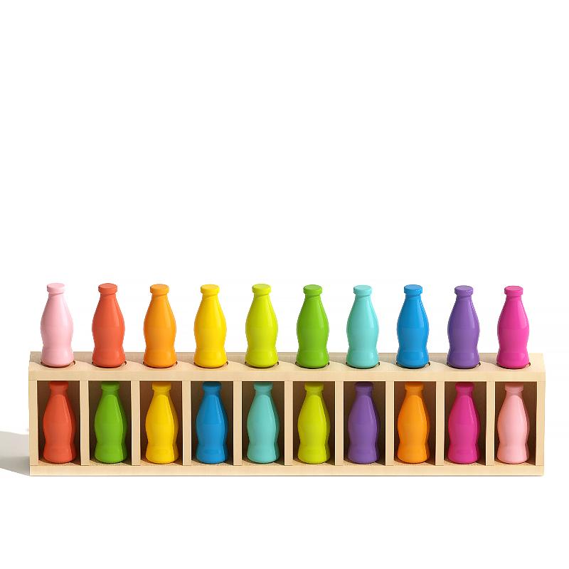 Beliebte lustige Kindergetränke mit passenden Farben Kleinkind-Ratespiele Gedächtnistraining Rate-Herausforderung Puzzlespiel-Set für Kinder