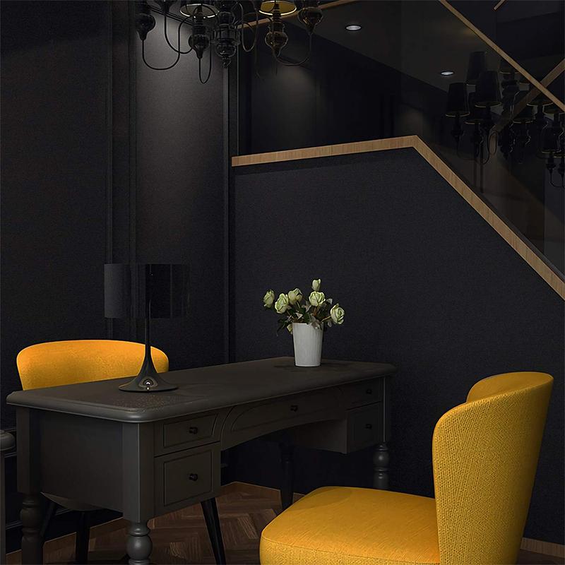 Black kitchen oil resistant self-adhesive wallpaper furniture desktop waterproof sticker wardrobe cabinet door decoration film