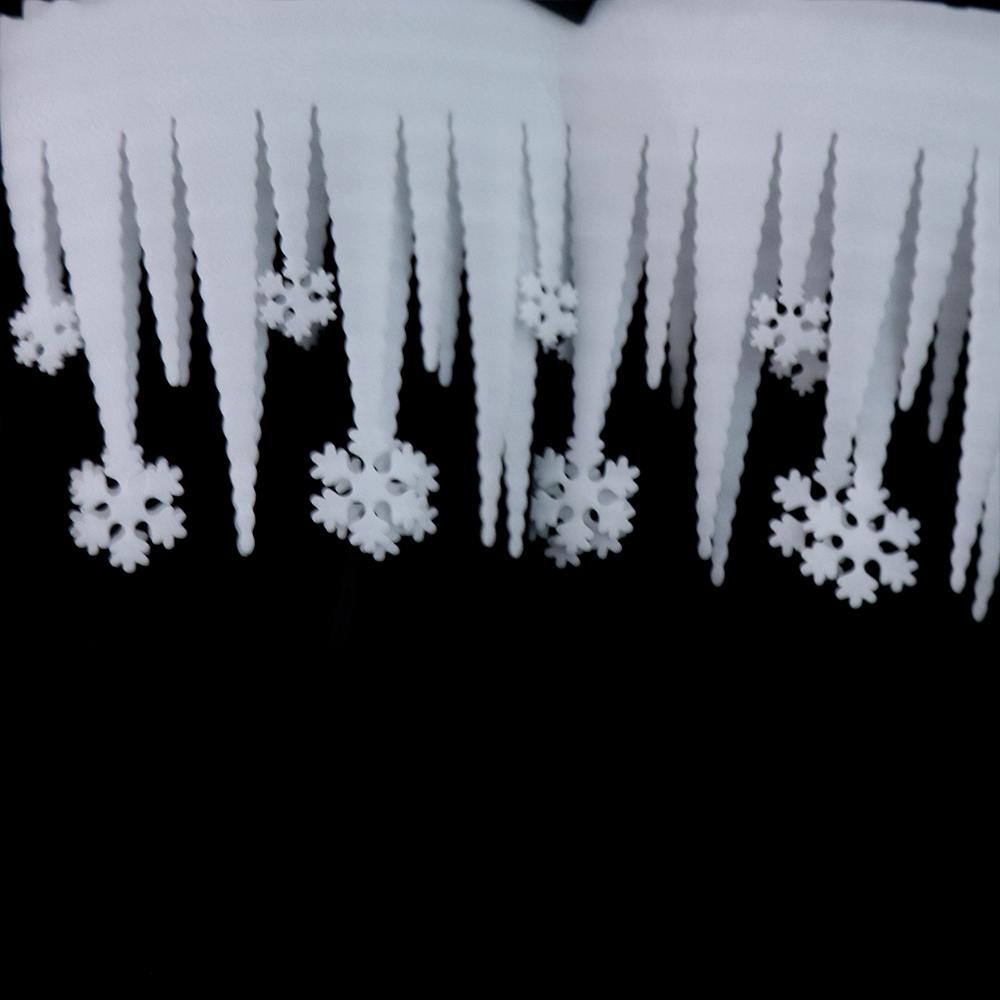 Xmas Home Decor Festival Ice Strip White Snowflake Christmas Party Decoration Window Ornament