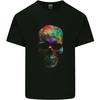 Tricou Bărbați Bumbac cu Craniu Colorat Strălucitor Top