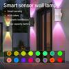 Motion Sensor LED Wall Light RGB Rechargeable Double-head Magnetic Spotlight for Bedroom Hallway Stair Ambient Lighting