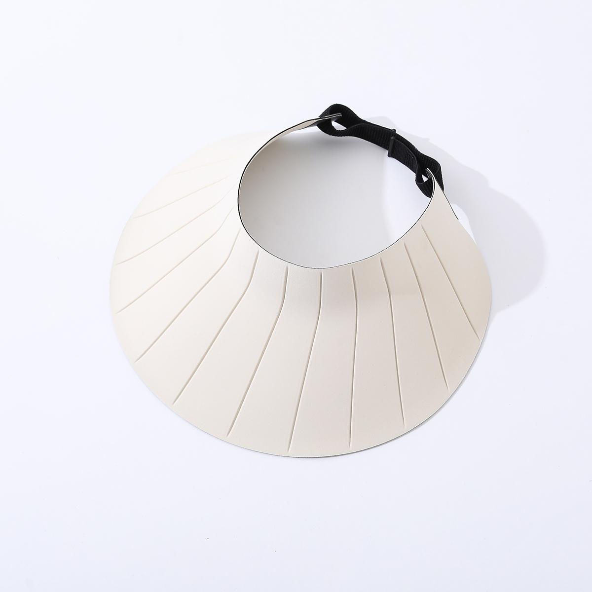 

Solid-color simple vertical stripe seamless one-piece sunshade hat for summer outdoor travel, couple s style, flat-top hat One Size бежевый