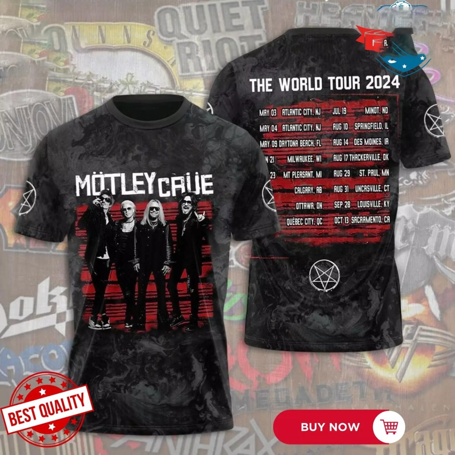 Motley Crue The World Tour 2026 3D T-Shirt New For Fan S-5XL (AOP) S