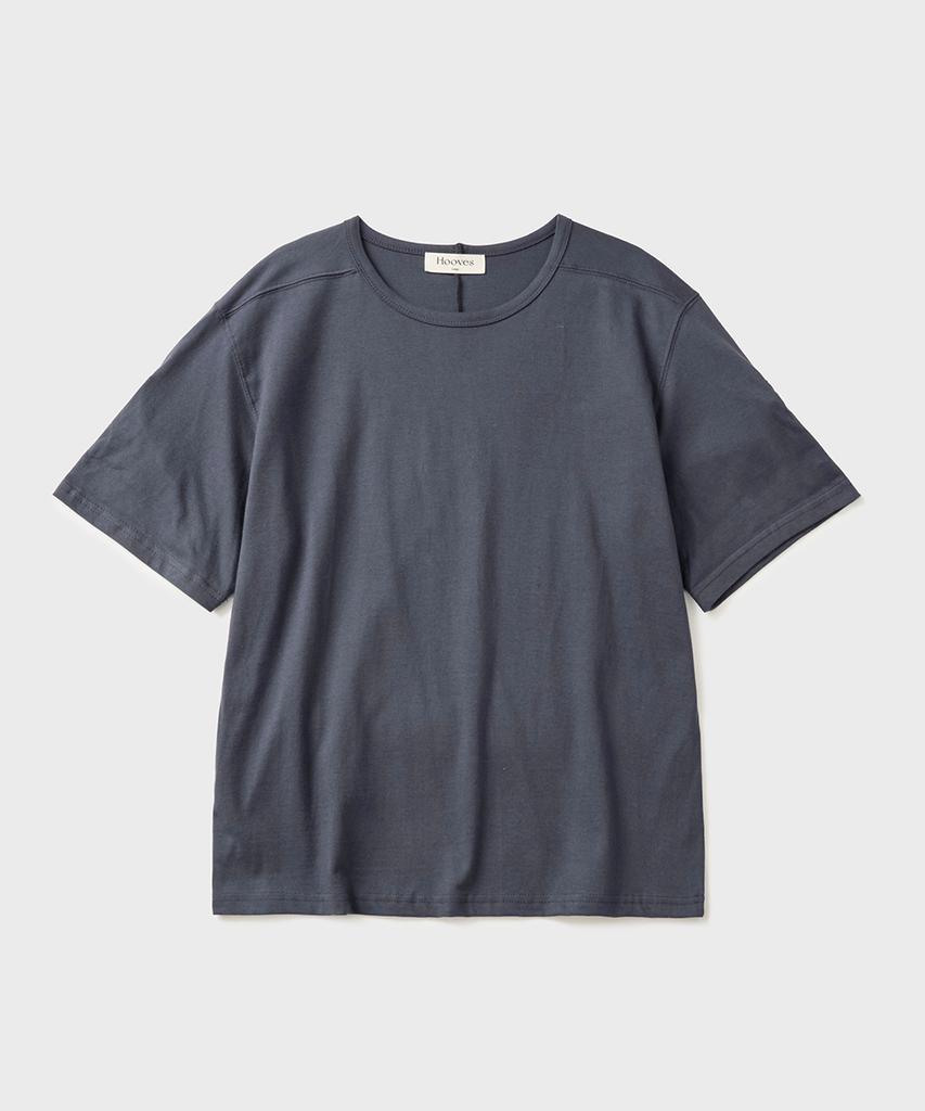 HOOVES Roll-Up Sleeve Crop Short Sleeve Tee [Stone Blue]