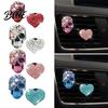 Totenkopf Herz Auto Dekoration 2 Stück Bling Lüftungsschlitz Clips Strass Glänzend Duft Diffusor Armaturenbrett Zierleiste Clip Lustiger Kopf Auto Innenraum Ornament Halloween