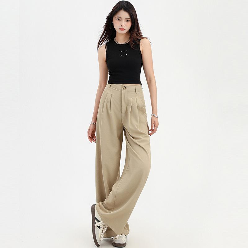 Suit Pants for Women Spring High Waist Loose Drooping Trousers for Women Casual Wide-leg Pants for Women Spring Casual Pants for Women Spring