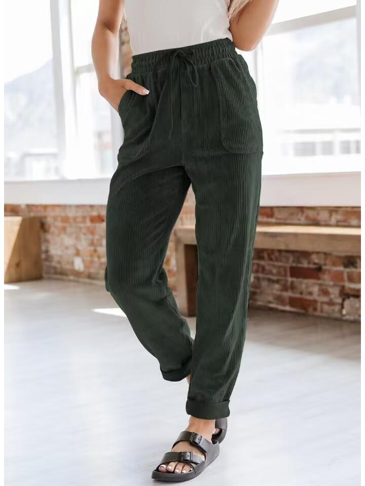 Women's Casual Corduroy Wide-Leg Pants - European and American Fashion