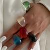 Salircon Creative Colorful Resin Acrylic Finger Rings for Women 2026 New Fashion Irregular Geometric Ring Aesthetic Jewelry Gift