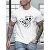 European Sizes Poker Card Print, Men's Round Crew Neck Short Sleeve, Simple Style Tee Fashion Regular Fit T-Shirt, Casual Comfy Breathable Top