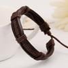 Women Men Classic Knitted Leather Bangle Wristband Cuff Bracelet Punk Jewelry