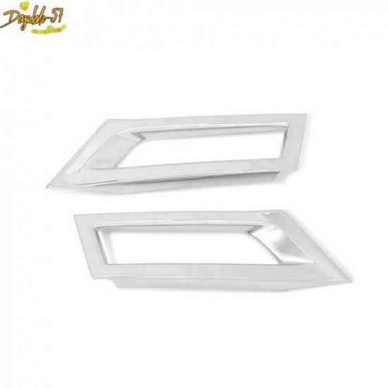 2pcs Set Front Fog Lamp Bumper Light Cover Chrome For Nissan Kicks 2017-