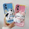 KEYSION Cute 3D Cartoon Plush Case for OPPO Reno8 Z 5G 7Z with Lanyard Silicone Shockproof Phone Cover for OPPO Reno 7 8 Lite 5G
