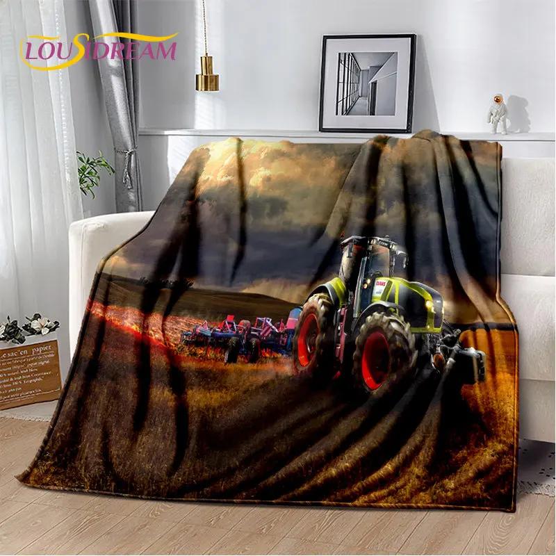 Car Tractor Truck Series Pattern Soft Plush Blanket,Flannel Blanket Throw Blanket for Living Room Bedroom Bed Sofa Picnic Cover