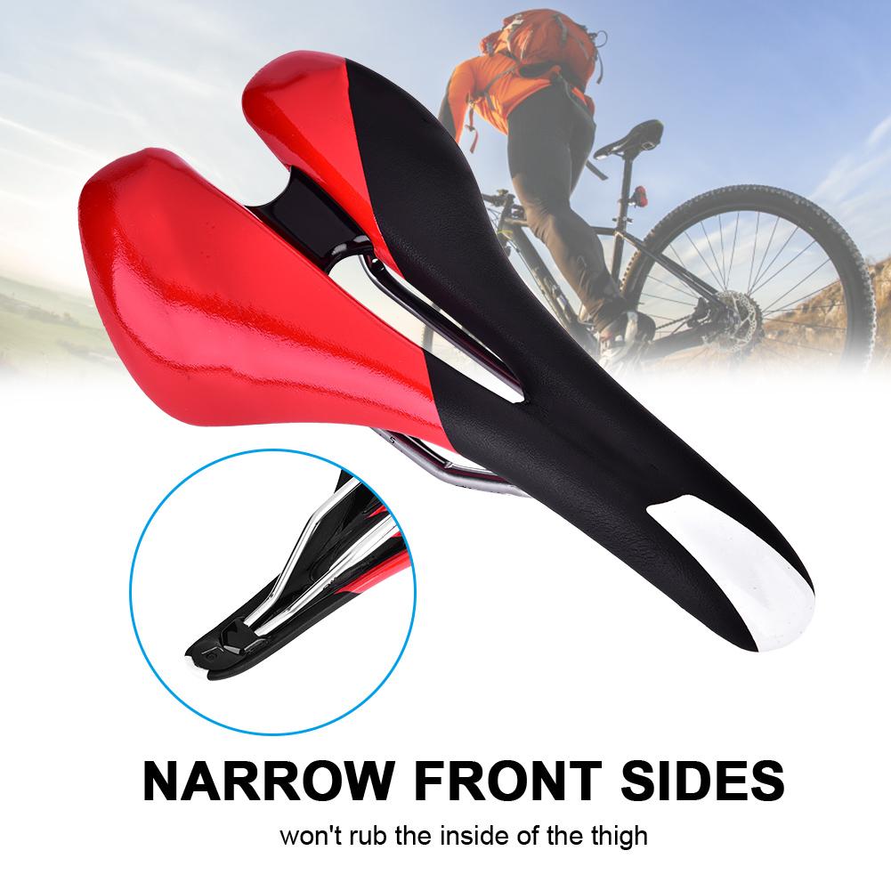 PU Lther   Cycling St Cushion Saddle For Mountain Road Bike(Red & Black)