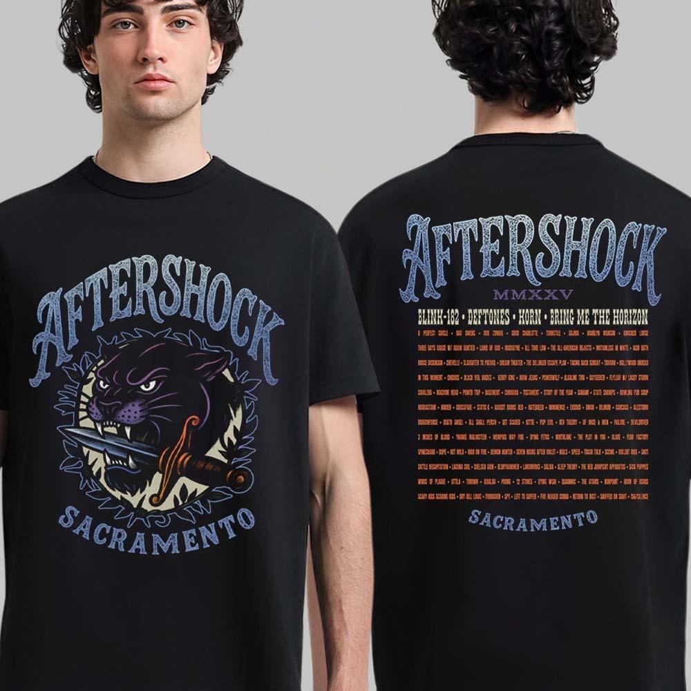 

Aftershock Festival 2025 Sacramento California Sharp Tongue With Lineup Shirt 4XL