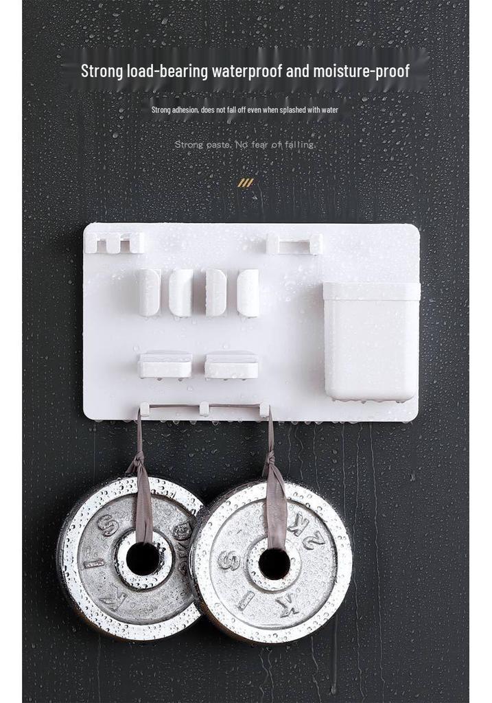 Punch-Free Wall-Mounted Bathroom Toothbrush & Toothpaste Holder Set