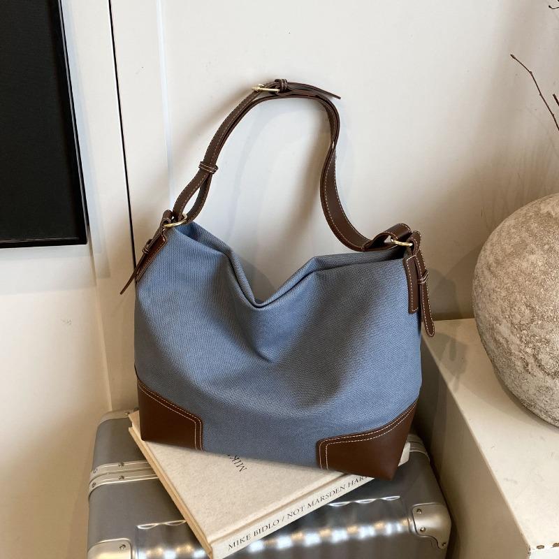 arge capacity fashion bag women's new casual splicing contrasting color shoulder underarm bag versatile messenger bag