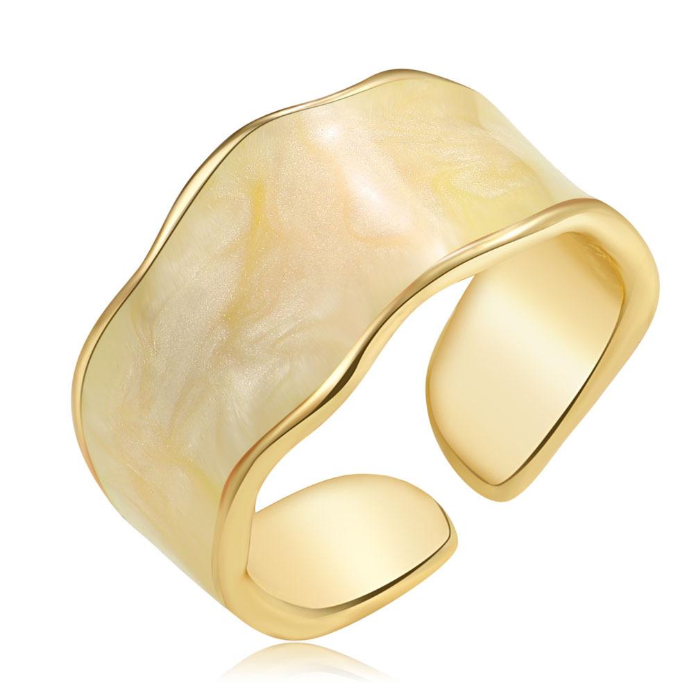 New Trendy Enamel Color Double Oil Drip Open Rings for Women Girls Luxury Irregular Adjustable Finger Ring Wedding Jewelry Gift