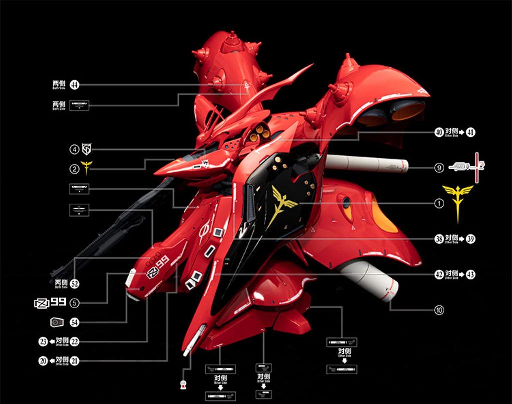 HG RG MG PG RE HiRM Robot MS Water Transfer Decal HGUC Fluorescent!! Detail-up (for 1/144 Nightingale)