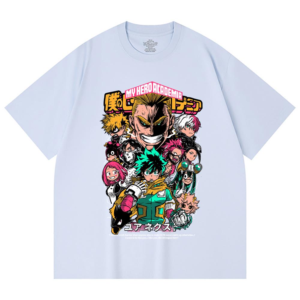 230 Gsm 100% Katoen My Hero Academia V6 Print Unisex Zwaar Katoen T-shirt