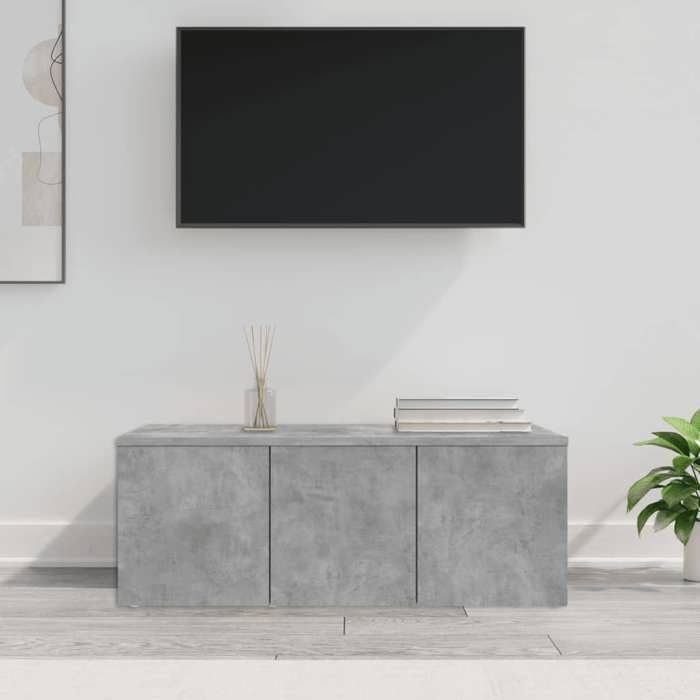 VidaXL Meuble TV Gris béton 80x34x30 cm Aggloméré