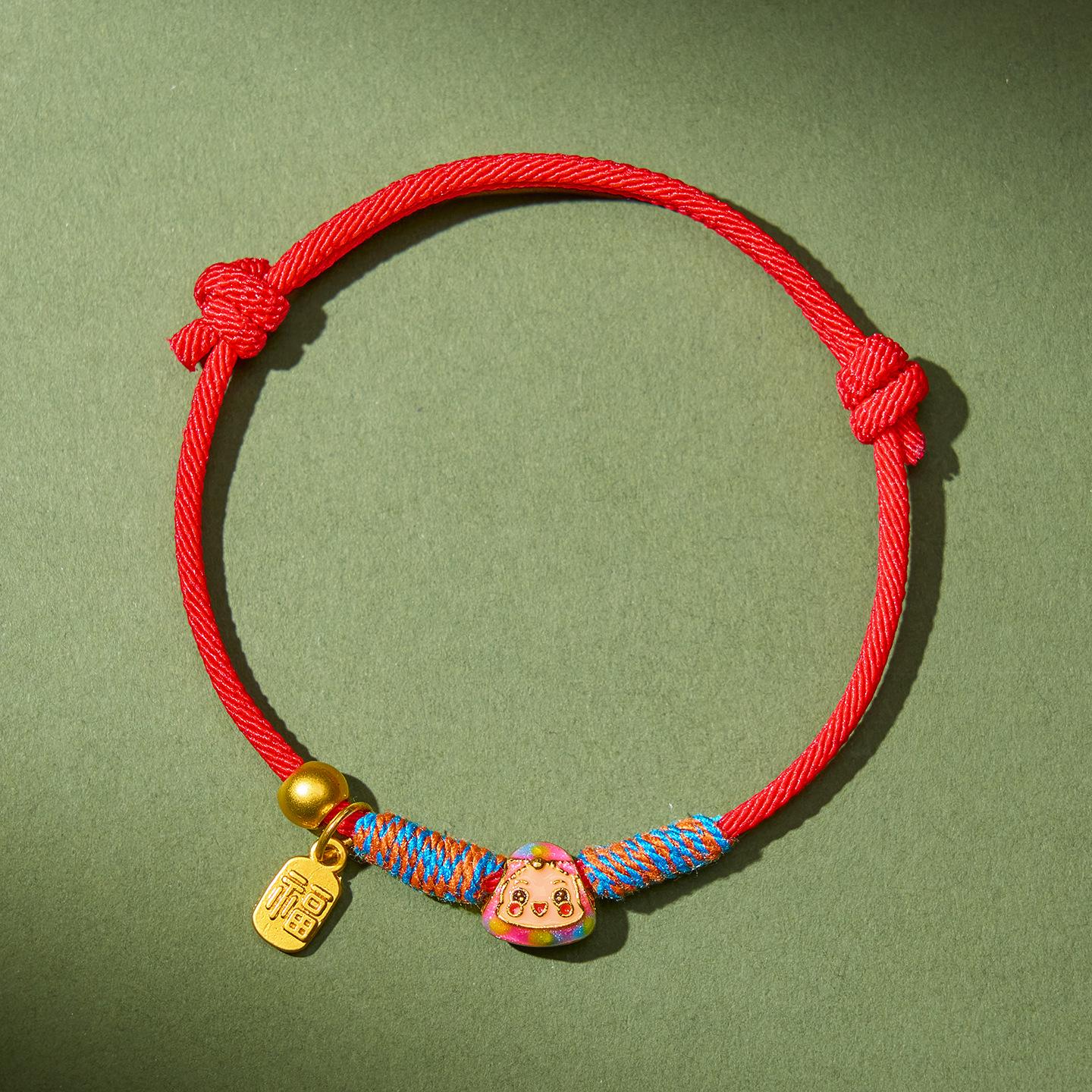 Five-Color Zongzi Bracelet: Hand-Woven Dragon Boat Festival Red Rope Gift