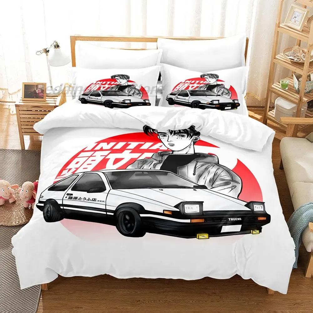 Initial D Ae86 Bedding Collection Single Twin Full Queen King Size Bed Collection Aldult Kid Bedroom Duvetcover Collections 3D Anime With Bed Linen
