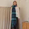 Wool Tassel Classic Plaid Scarf Women's Autumn and Winter Warm Atmosphere Scarf