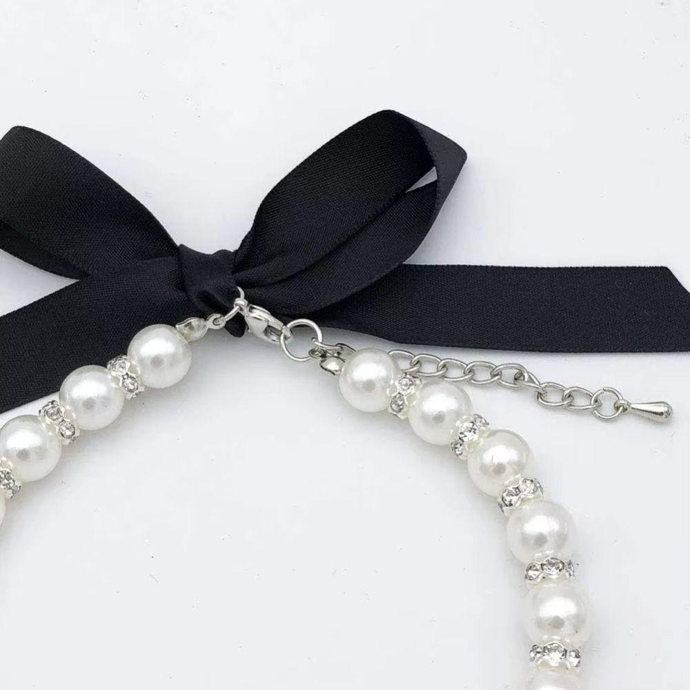 Bling Pet Pearl Necklace Adjustable Pet Puppy Jewelry Fashionable Cat Princess Collars  Pet Show