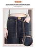 2025 Elastic Fleece-Lined High-Waisted Slimming Straight-Leg Jeans for Autumn/Winter