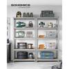 SONGMICS 5-Tier Shelving Units, Set of 2 Steel Shelving Units for Storage, Tool-Free Assembly, for Garage, Shed, Load Capacity 600 kg