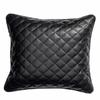 NOORA Leather Pillow Cover ,Modern Leather Cushion Cover, Housewarming Gift, Wedding Gift, BLACK Quilted Pillow Cover Square Pillow