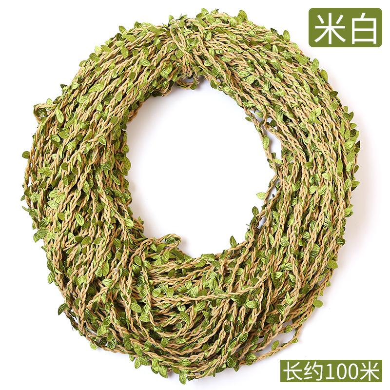 DIY Simuliertes Hanfseil Rattanblätter Kindergarten Handgefertigter Anhänger Mori Umweltdekoration Gewebtes Grünblattseil