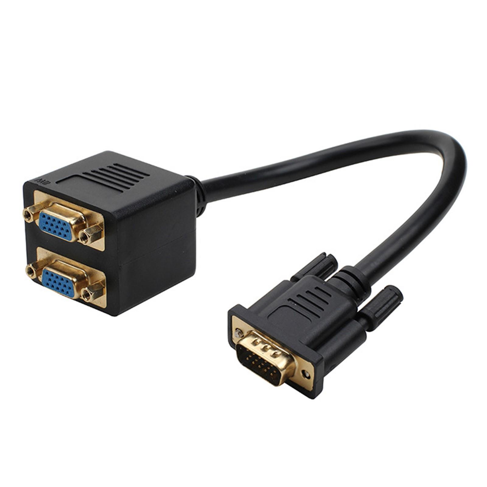 

VGA Splitter 25cm Highly speed VGA Splitters Cable 1080P Resolution Support For MultiScreen Setups Conference Displays 1