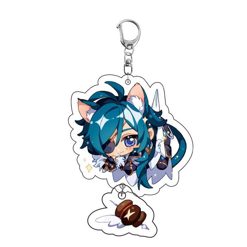Game Keychains Acrylic Figure School Bag Keychian Holder Key Ring For Children Girl Men Accessories