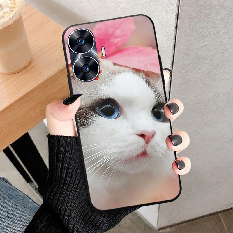 For Realme C55 Case Cool Black Soft Silicone TPU Bumper Protective Phone Case For OPPO Realme C55 case Cover Fundas Shell Coque